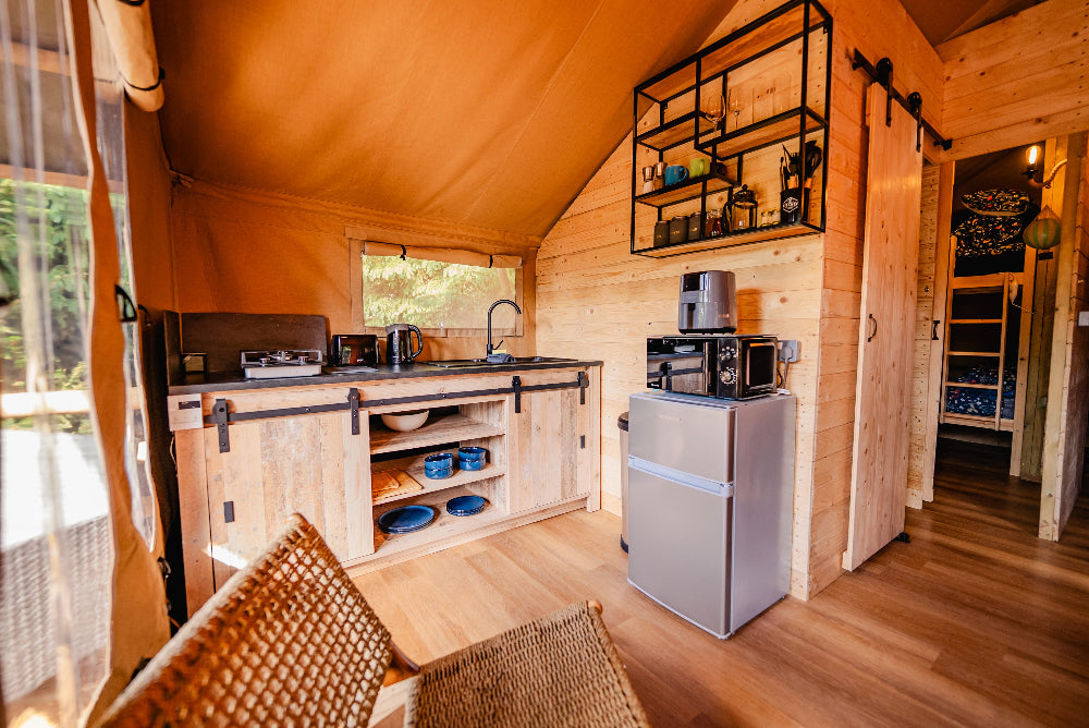 Kitchen while glamping abergavenny