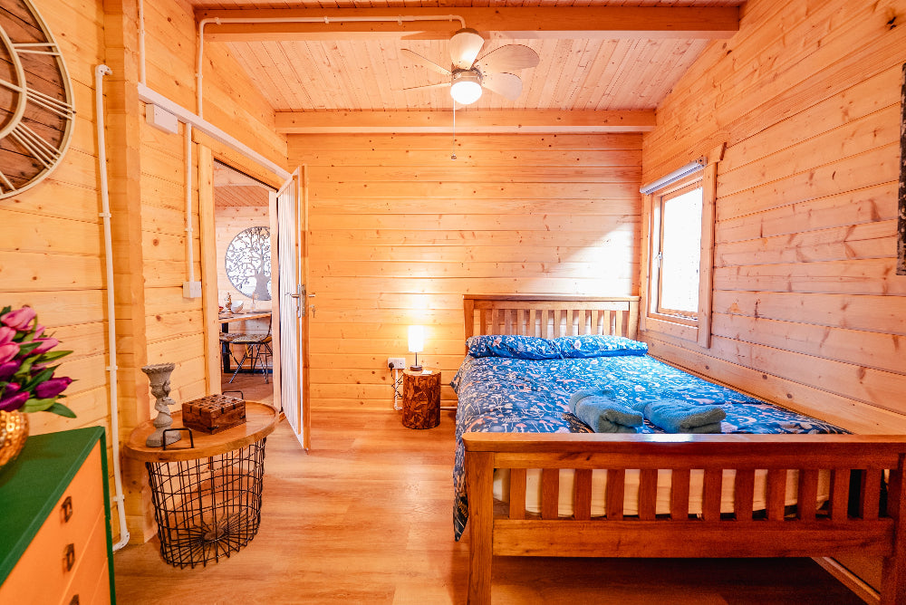 The lodge double bedroom.