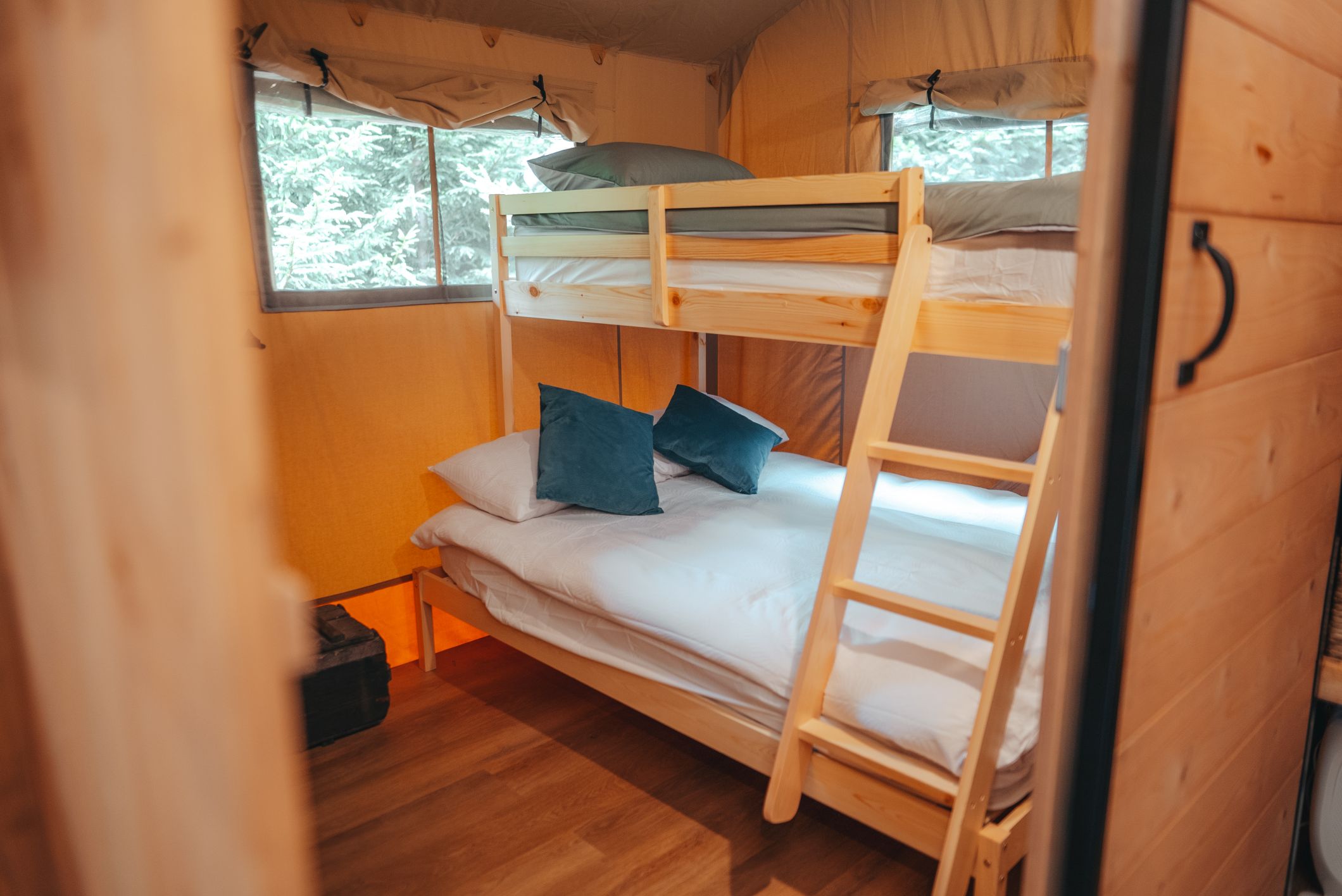 Comfortable sleeping arrangements at Pine Forest View Glamping